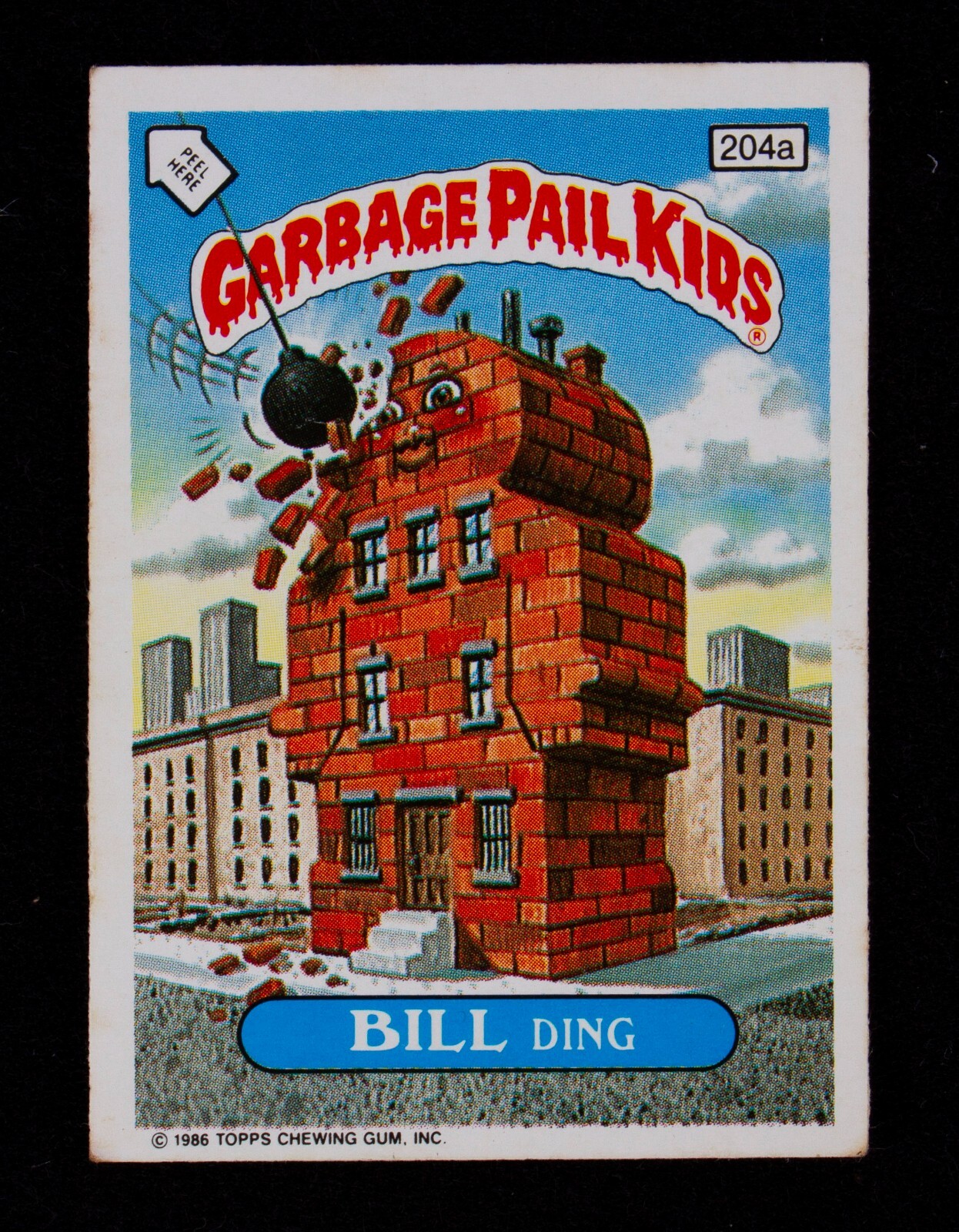 Bill Ding #204A PSA 10 Garbage Pail Kids card front
