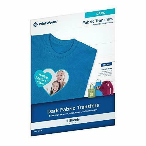 Printworks DARK FABRIC TRANSFERS 5 Sheets in Package INKJET 8.5x11"