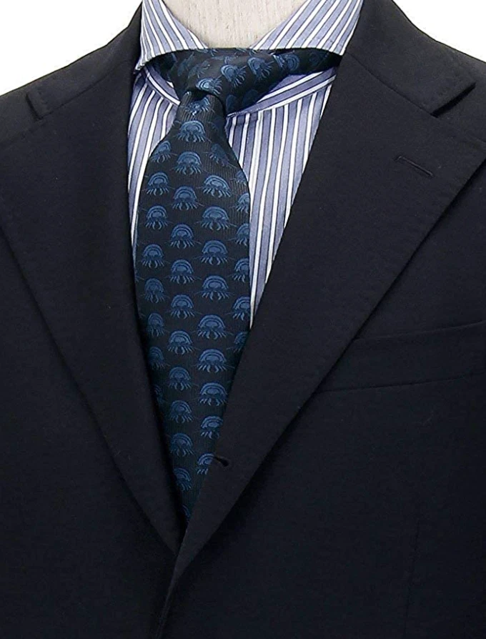 Corbata COLORATA Isópodo Gigante Azul Marino 100% Seda Animal Japón Hombres Corbata Raro Regalo  Foto 3 de 4