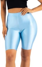 OFENTI Shiny Biker Shorts High Waist Active Wear Size M