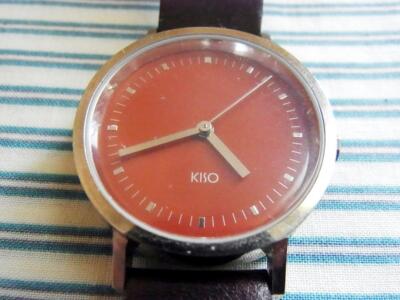 J032RR MONDAINE 腕時計 KISO オートマチック Watch Mondaine 21 Jewels Kiso Orange Wooden Lacquer Swiss Made