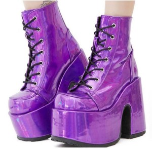 purple platform shoes