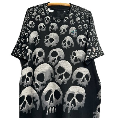 Vintage 1992 Liquid Blue Chris Pinkerton Skull All Over