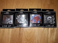 LINK-UP Stainless Steel  6 oz Flask. Choose Pattern