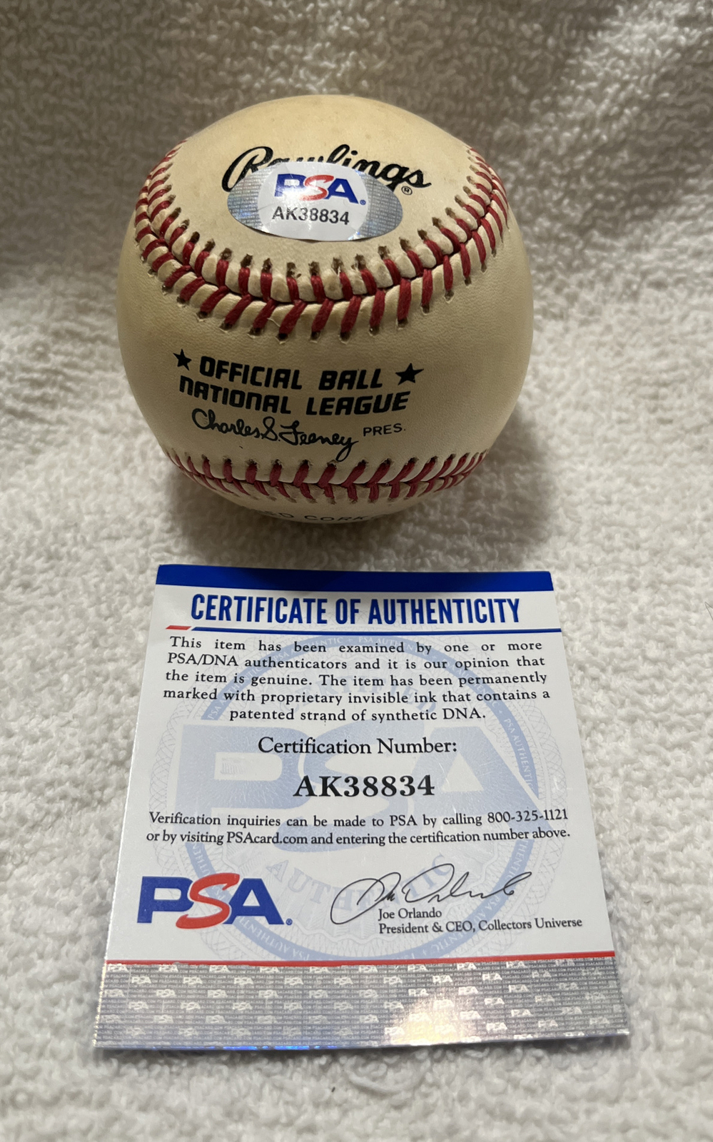 WILLIE MAYS SIGNED AUTOGRAPHED VINTAGE ONL Charles S Feeney BASEBALL  PSA COA view 2
