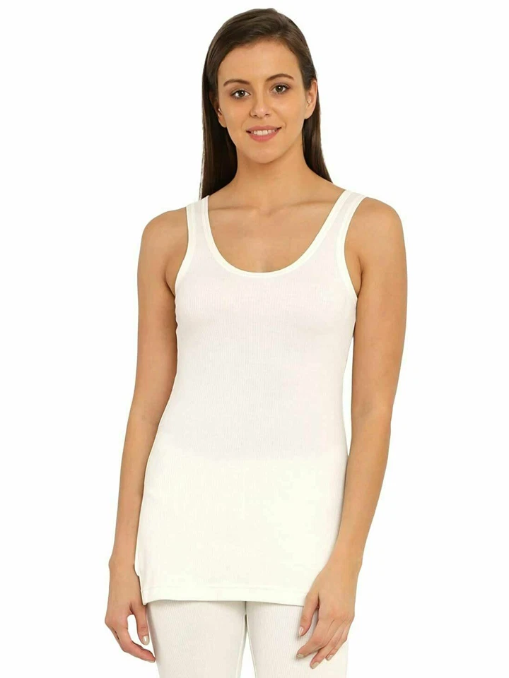 Camisola térmica de algodón para mujer Jockey blanco y gris talla S,M,L,XL paquete de 2 Foto 3 de 4