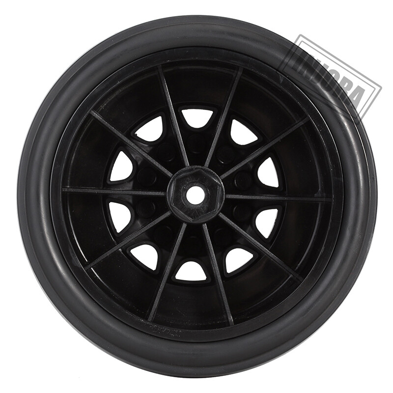INJORA RC Drag Racing Tires - 2.2/3.0 Rear Wheels For 1/10 Scale No-Prep Drag Cars Like Losi 22S & AE DR10 - 2PCS Set (Black, Glue-On)