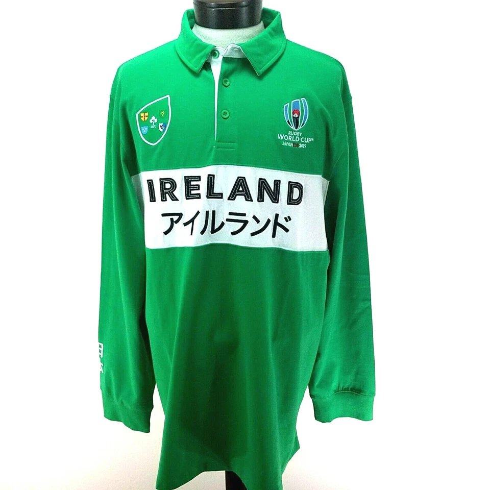 Polo Irlanda Rugby Copa Mundial 2019 Japón Verde Bordado Para Hombre 3XL Raro Nuevo con Etiquetas Foto 4 de 4