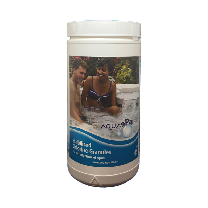 Aquasparkle Chlorine Granules - 1KG (For Hot Tubs / Spas / Pools)