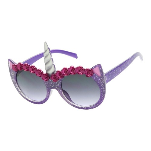 Round Circular Unicorn Frozen Flower Girls Toddler Childrens Fun Party Sunglass - Picture 9 of 11