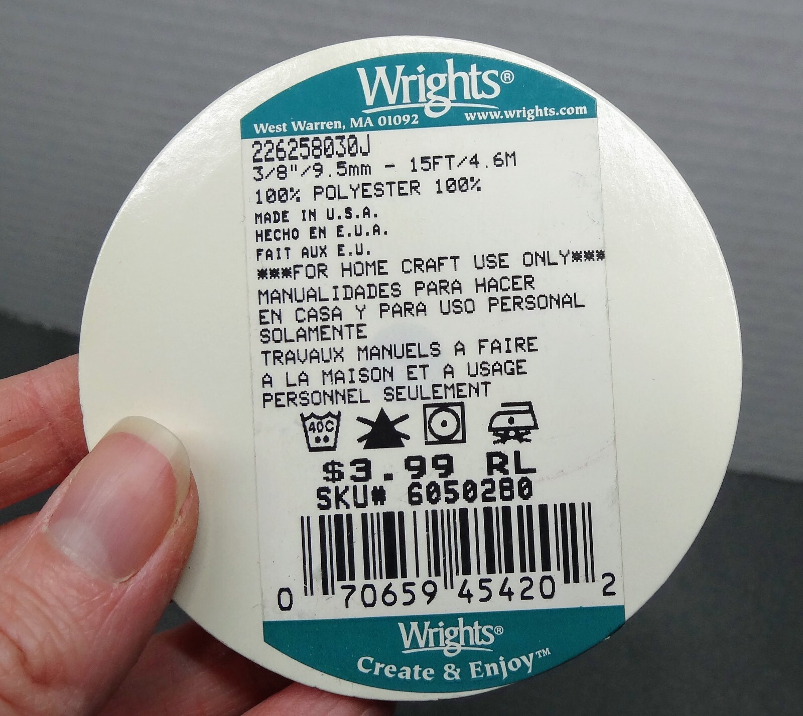 Wright Ribbon Disney Mickey Collection Ribbon Wrights 3/8inx15ft (5 Yards) White Red ...