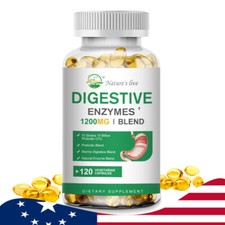 1200mg Digestive Enzymes Prebiotic Probiotics Gas Digestive Support Heart Health