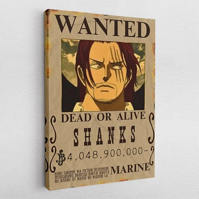 Leinwandbild Poster Acryl Glas Shanks One Piece Anime Manga Steckbrief Wanted - Bild 1 von 4