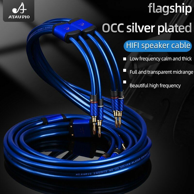 OCC Plateado HIFI Altavoz Cable Alta Fidelidad Altavoz Cable Plano Audio