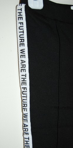 NWT BCBGirls LIttle Girls Black "We are the Future" Taped Full Leggings sz 5 6X - Picture 3 of 6
