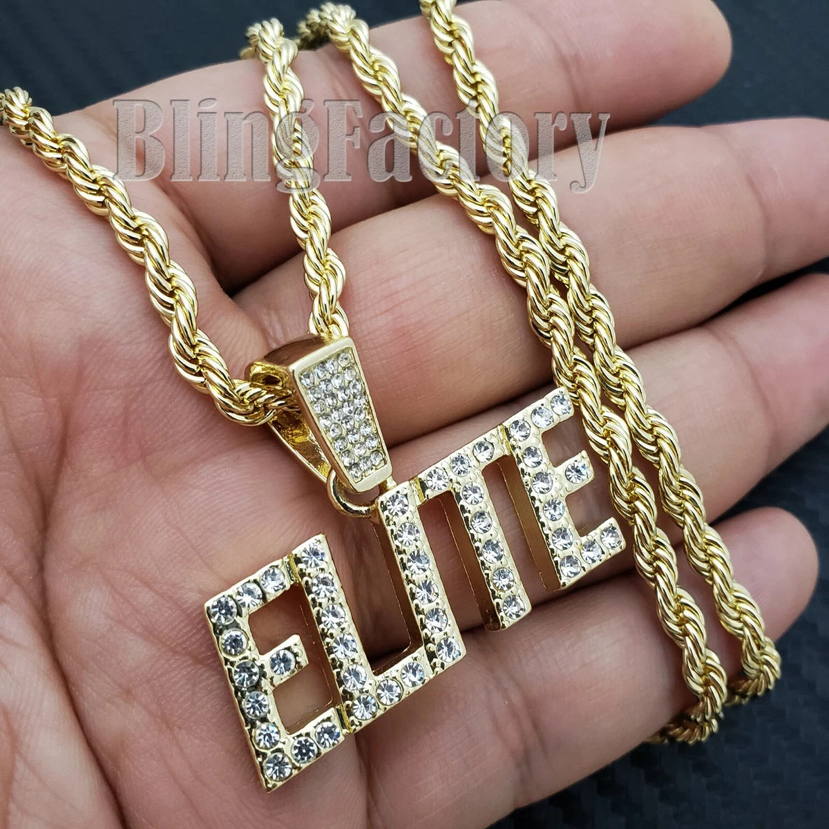 Iced Hip Hop Gold PT ELITE Pendant 4mm 24