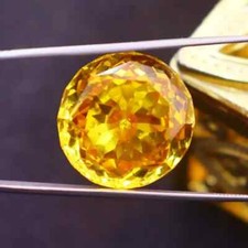 Zircon Round Cut Natural 50 Ct Yellow Color Huge Cambodian Loose Gemstone