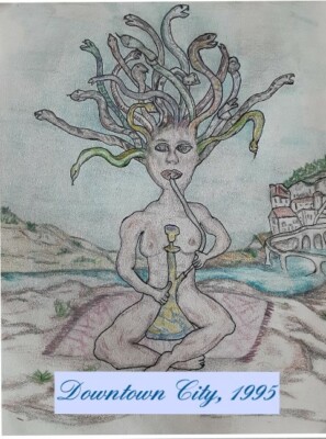 Medusa Like Printed Snake Women Sticker