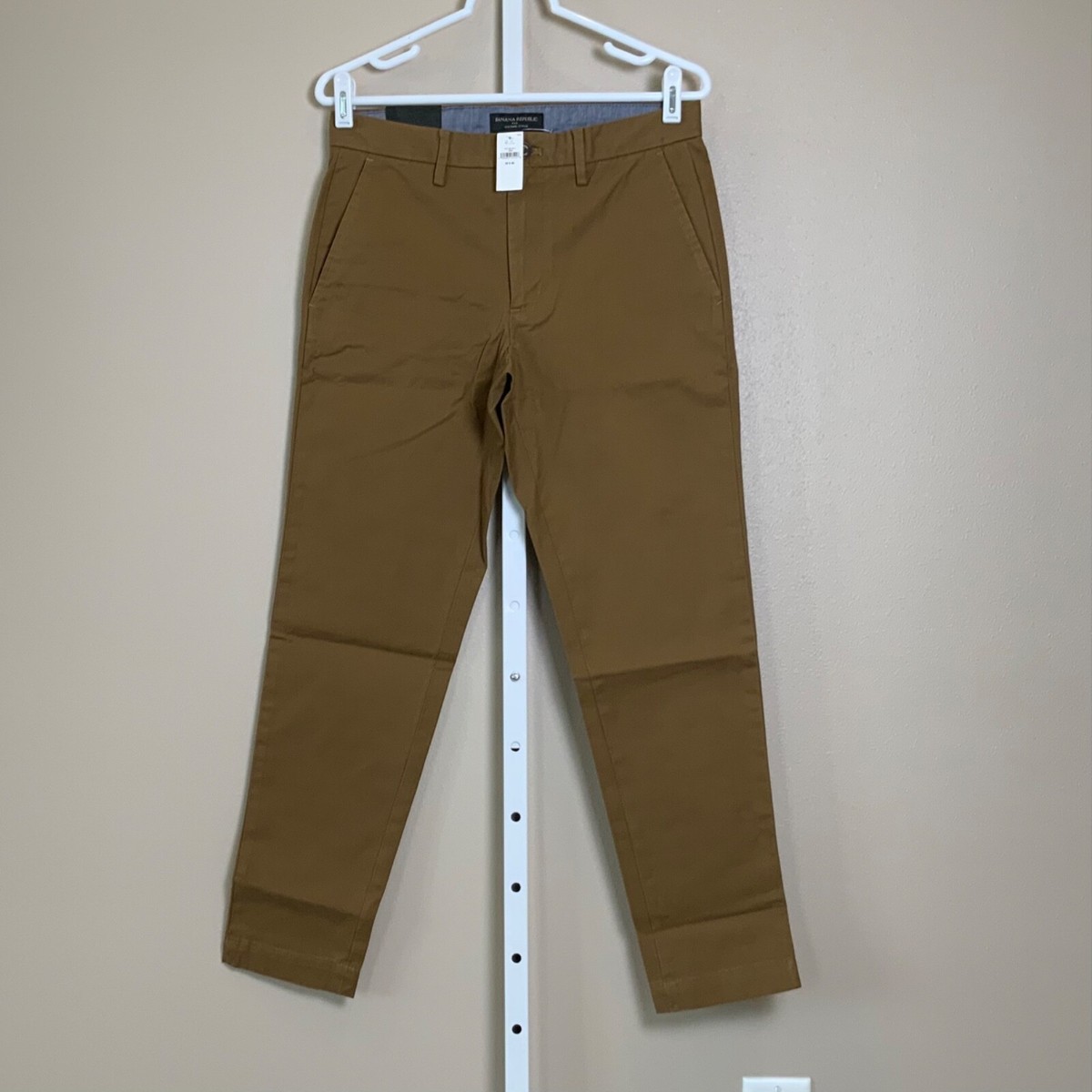 NWT Men's Banana Republic Mason Dark Khaki Brown Chino Dress Pants