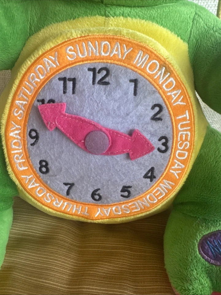 Aurora Baby Frog Plush Sensory Learning Time Clock Day Night Days Of Week 12" - Image 2 of 4