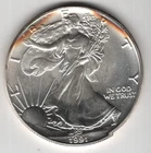 1991 WALKING LIBERTY AMERICAN EAGLE .999 FINE SILVER DOLLAR COIN 1oz. $1 USA