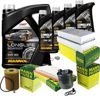 Inspektionspaket 9L Mannol Longlife 5W-30 FüR Mercedes X164 GL 350 CDI 4Matic