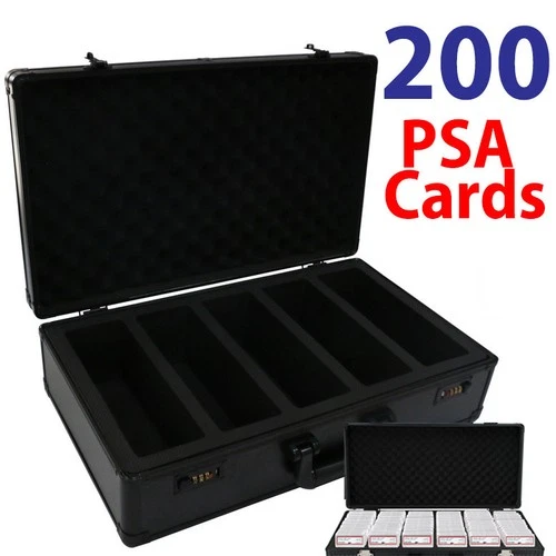200 PSA Graded Card Storage Box 5 Slots Sports Card Holder Case Coded Lock