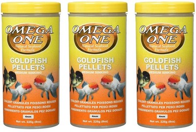 3 Pack of Goldfish Medium Pellets, 8 Ounces Each