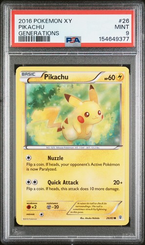 Pikachu graded PSA 9 for sale on eBay