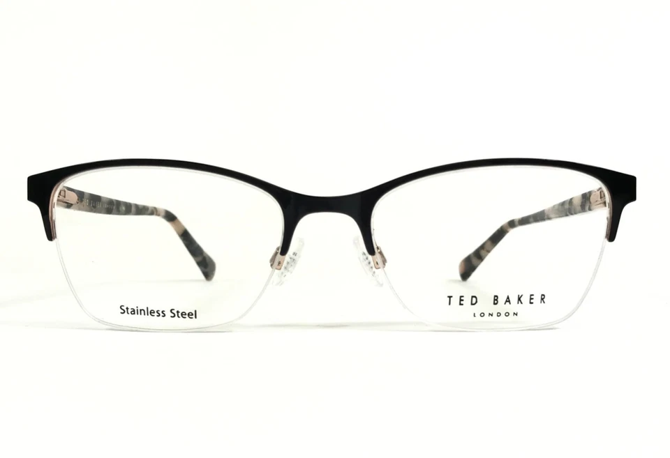 Armações de óculos Ted Baker TW523 BLK preto olho de gato tartaruga meia borda 51-18-135 - Imagem 2 de 4