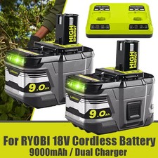 For RYOBI One Plus P108 18V Battery Li-Ion 9.0AH 8.0AH P105 RB18L40 / Charger