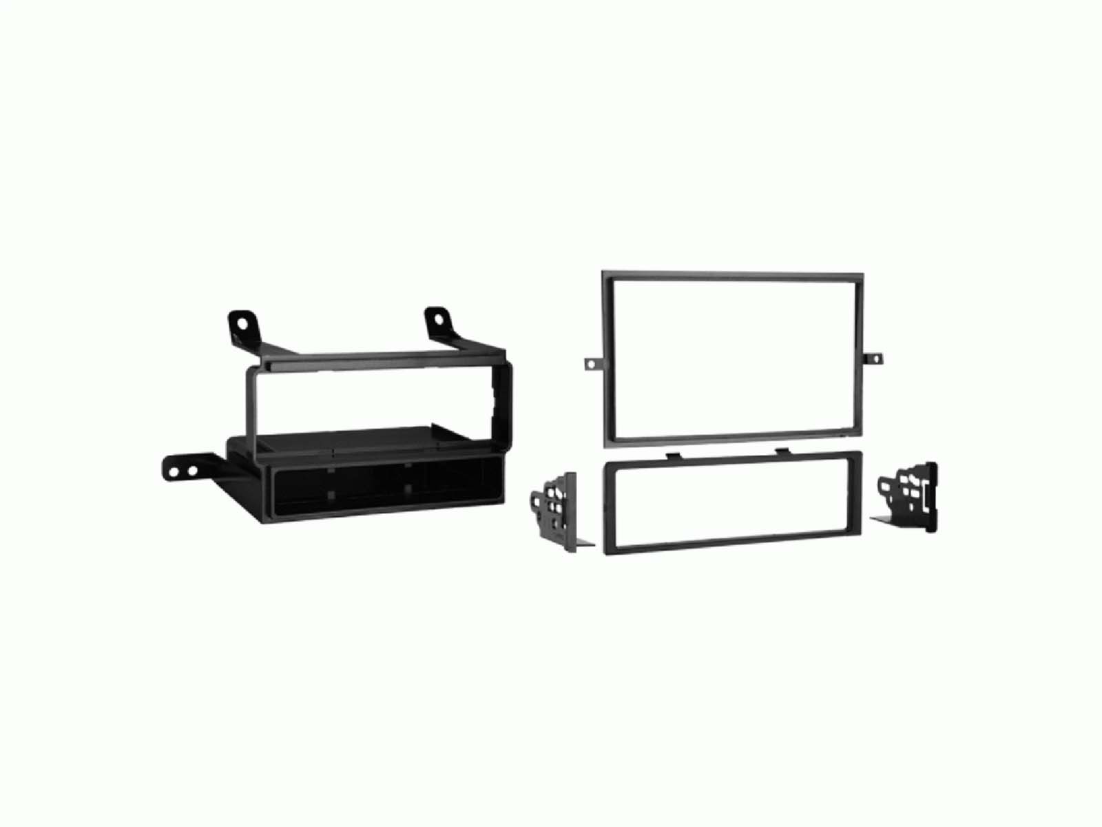 Kit intégration façade d'autoradio 2-DIN noire avec vide-poche Nissan