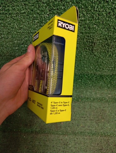 Ryobi Câble Tressé Nylon 4'ft, USB-C vers USB-C, 60 Watt Max - NEUF - Photo 3 sur 5