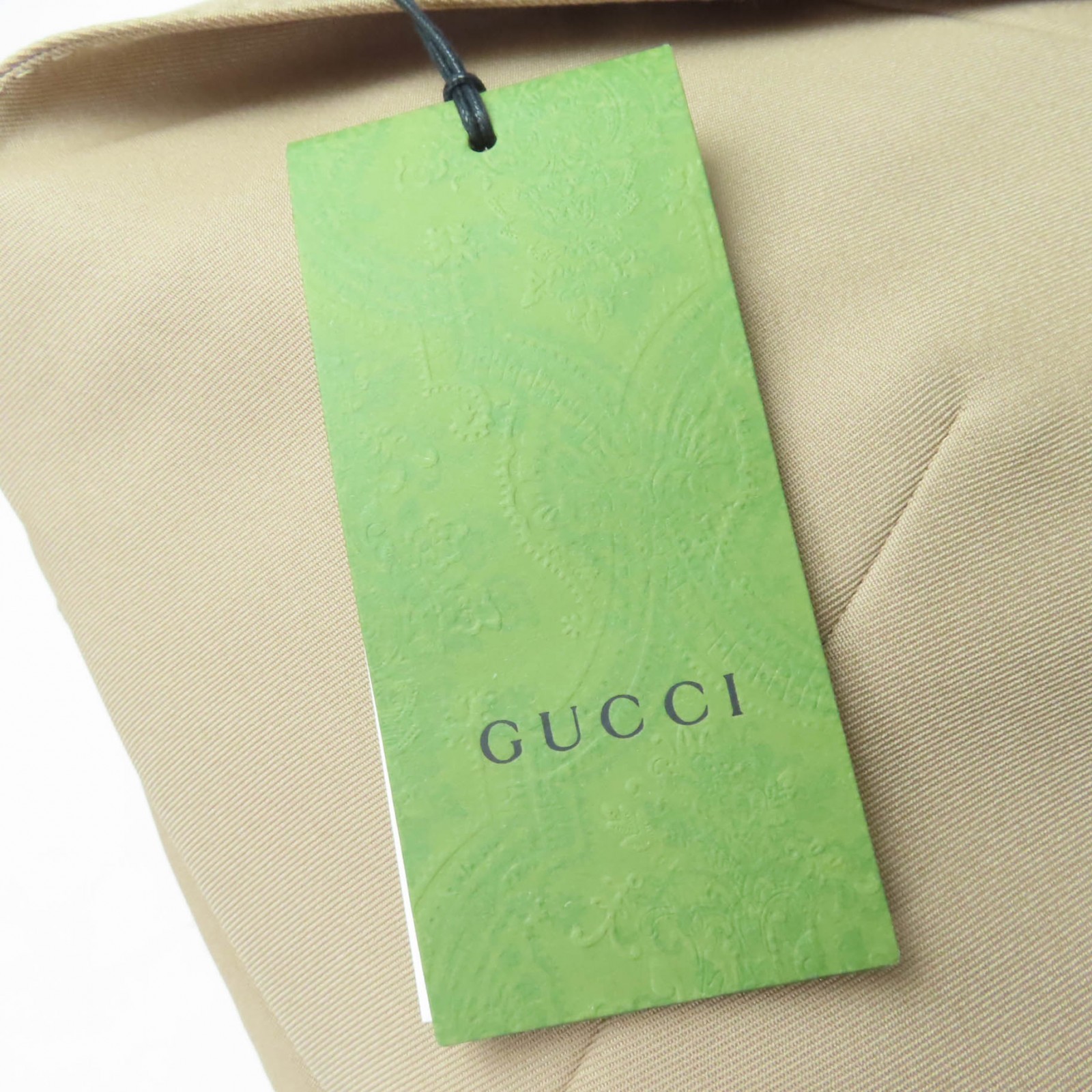 Pristine GUCCI tailored jacket Logo button beige … - image 15