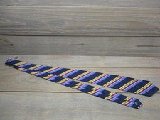 Polo By Ralph Lauren Tie Mens One Size Blue Striped 100 Silk Necktie Made Italy