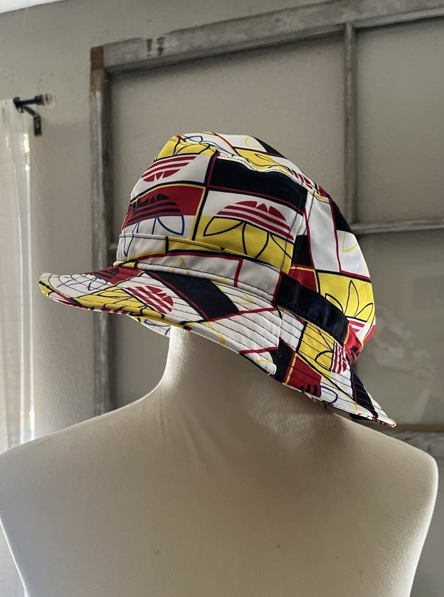 Adidas Unisex Originals All Over Print Logo Play Bucket Hat Multicolor View 2