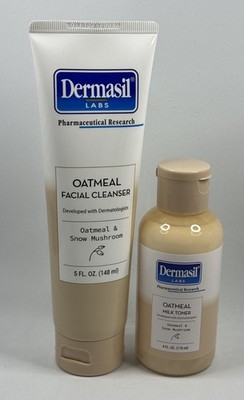 Dermasil Oatmilk Facial Cleanser & Toner Set Hydrating Skincare Snow Mushroom