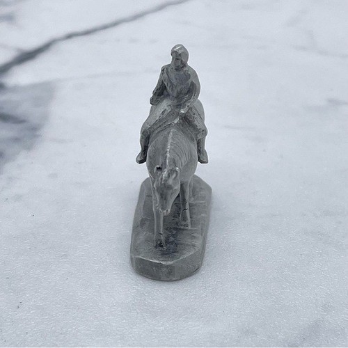 Vintage 1986 Rawcliffe Pewter Sculpture Native American on Horse - Picture 3 of 8