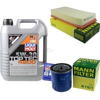 Mann Inspektionspaket 5L Liqui Moly Top Tec 5W-30 FüR CitroëN C8 2.0 16V 2.2 Hdi
