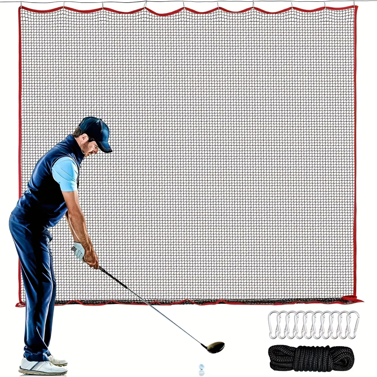 Netting 10x10 Ft Golf Practice Net High Impact Heavy Duty Ba