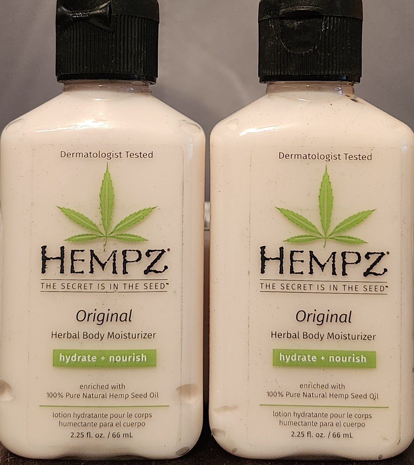 2 Pack - Hempz ORIGINAL Herbal Body Lotion Cream Moisturizer 2.25oz Travel Mini!