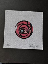 LANI - Pink Rose 3" Round 101J Hand Painted Needlepoint Canvas 419