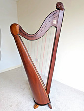 Wooden Lever Harp, Natural Finish Brown, Includes Purple Padded Carry Bag