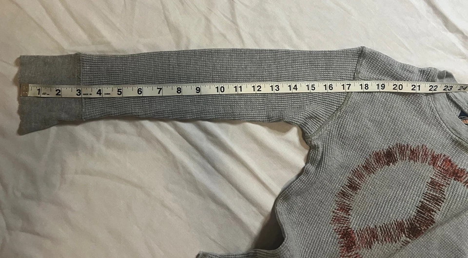 Camiseta Charlie Rocket Peace Sign masculina malha waffle térmica manga longa tamanho 7  - Imagem 4 de 4