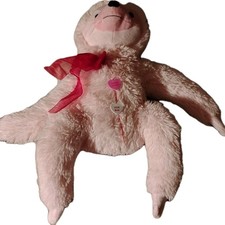 Pink Dan Dee Soft Sloth Plush Hot Pink Bow Soft Stuffed Animal Collectors Choice