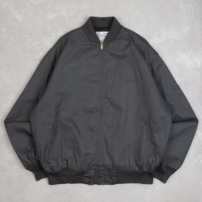 Vintage Workwear Bomber Jacket X-Large Men's 1990s Grey Plain