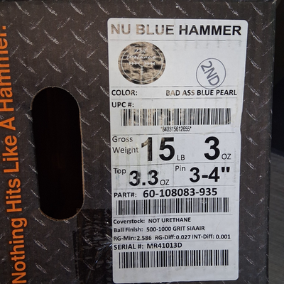 Hammer NU Blue Hammer bowling ball 15 LB new in box #013 | eBay