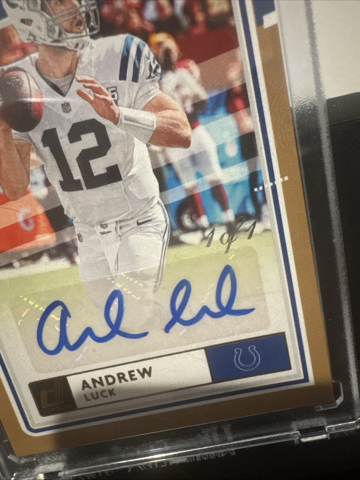 Panini Donruss 2020 - Signature Marks Gold #SM-ALU Andrew Luck 1 de 1 automático Foto 3 de 3