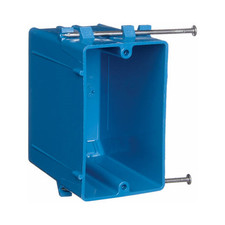 Carlon B122A-UPC Switch & Outlet New Work Box, Blue PVC, 3-3/4 x 2-1/4 x