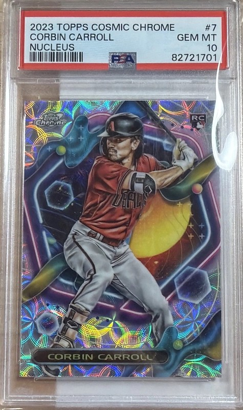 2023. Topps Cosmic Chrome - Corbin Carroll #7 Nucleus Refractor (RC) PSA 10